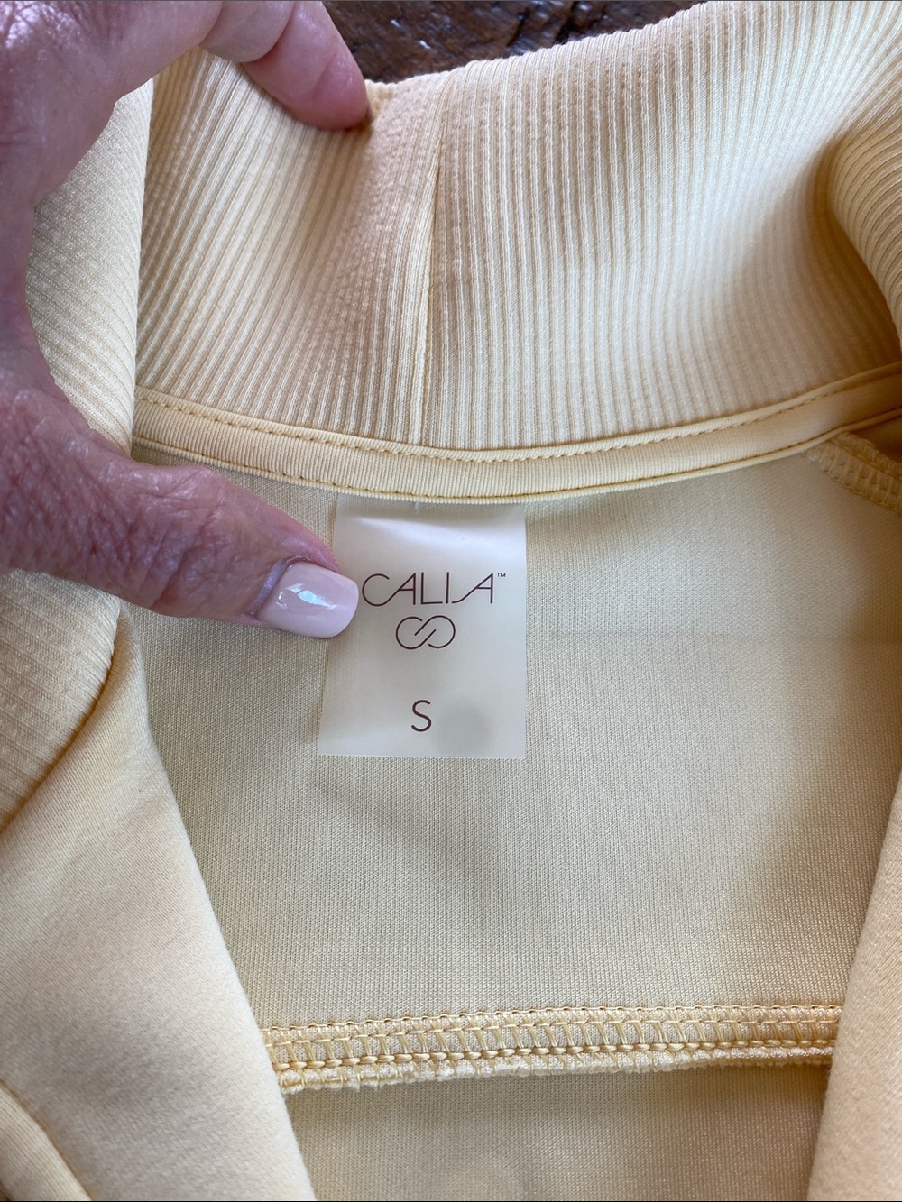CALIA Light Yellow Ribbed Tank and Scuba Zip-Front Track Jacket Set - Picture 4 of 6